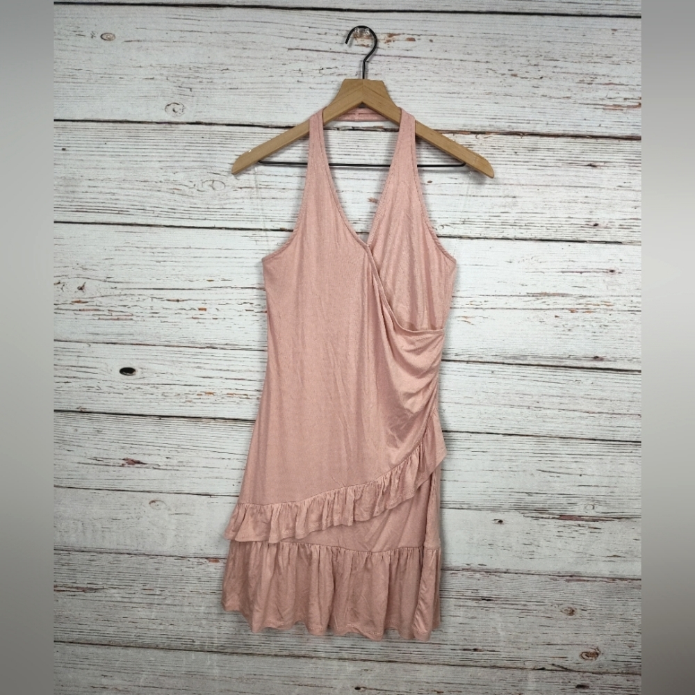 Doe & Rae Ruffle Hem Halter Dress - Picture 2 of 8